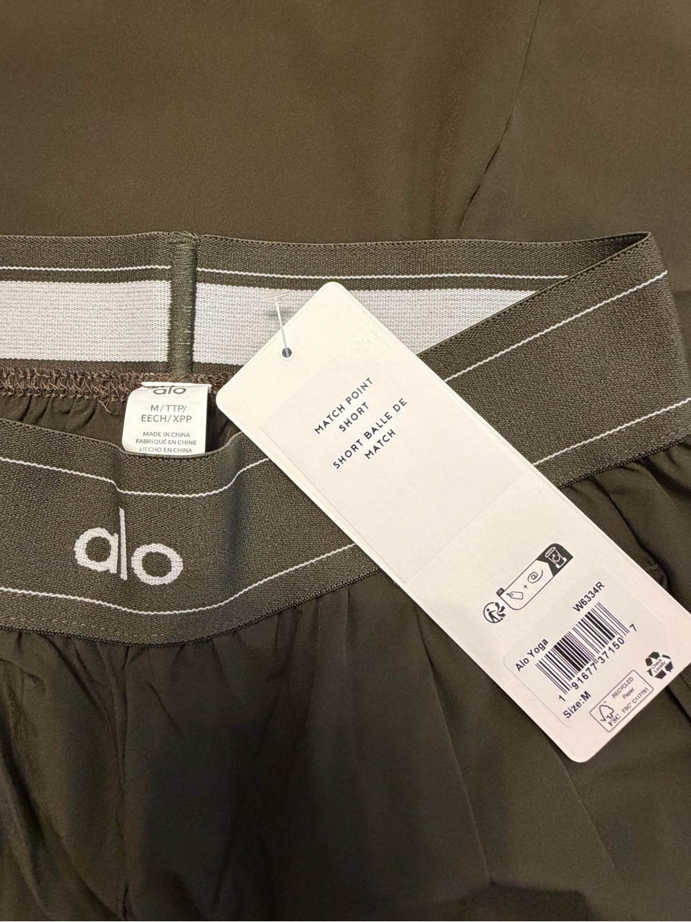 Alo Womens Match Point Short - Olive